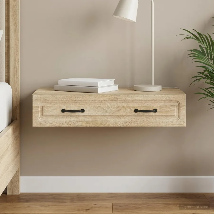 Table d'appoint murale Chêne Sonoma 87,5 x 34,5 x 17 cm