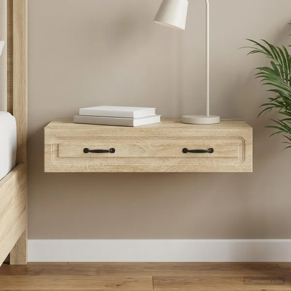 Table d'appoint murale Chêne Sonoma 87,5 x 34,5 x 17 cm