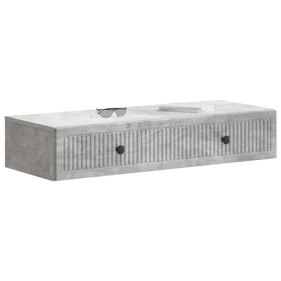 Table d'appoint murale Gris béton 87,5 x 34,5 x 17 cm - 3