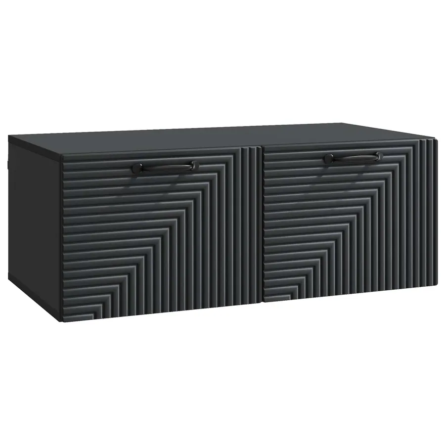 Meuble TV mural Noir 78,5 x 41 x 30 cm Bois d'ingénierie - 2