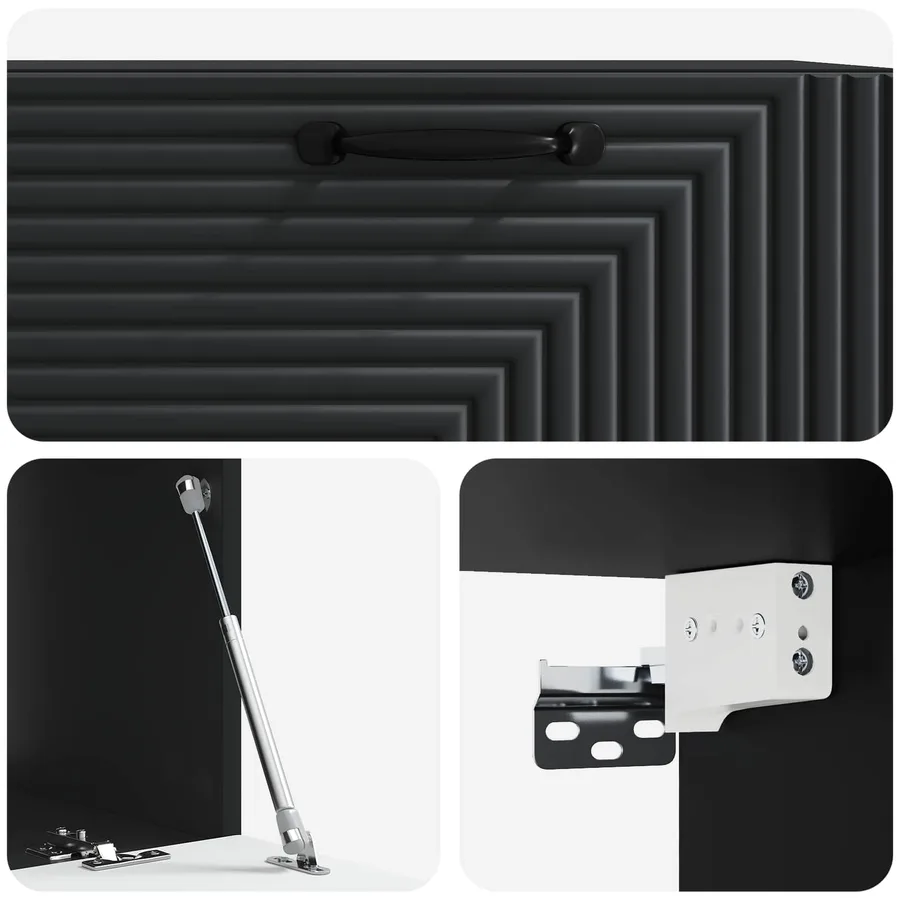 Meuble TV mural Noir 78,5 x 41 x 30 cm Bois d'ingénierie - 9