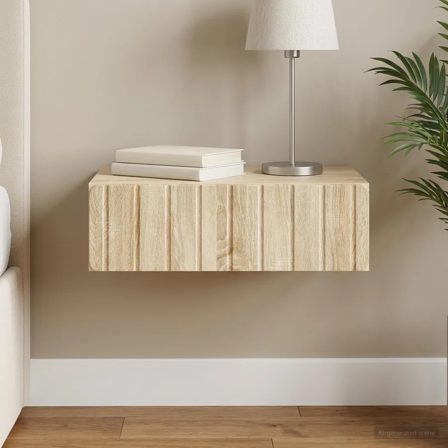 Table d'appoint murale Chêne Sonoma 59 x 34,5 x 17 cm