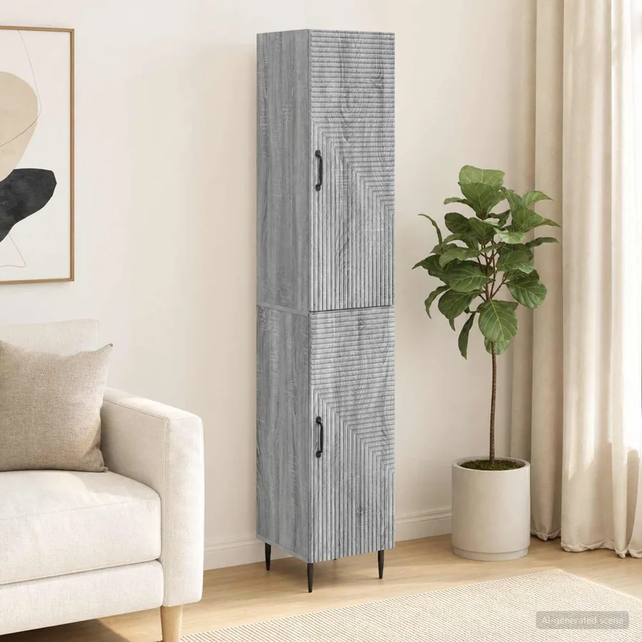 Ensemble de Meubles 2 pcs Sonoma gris 33 x 34,5 x 89,5 cm