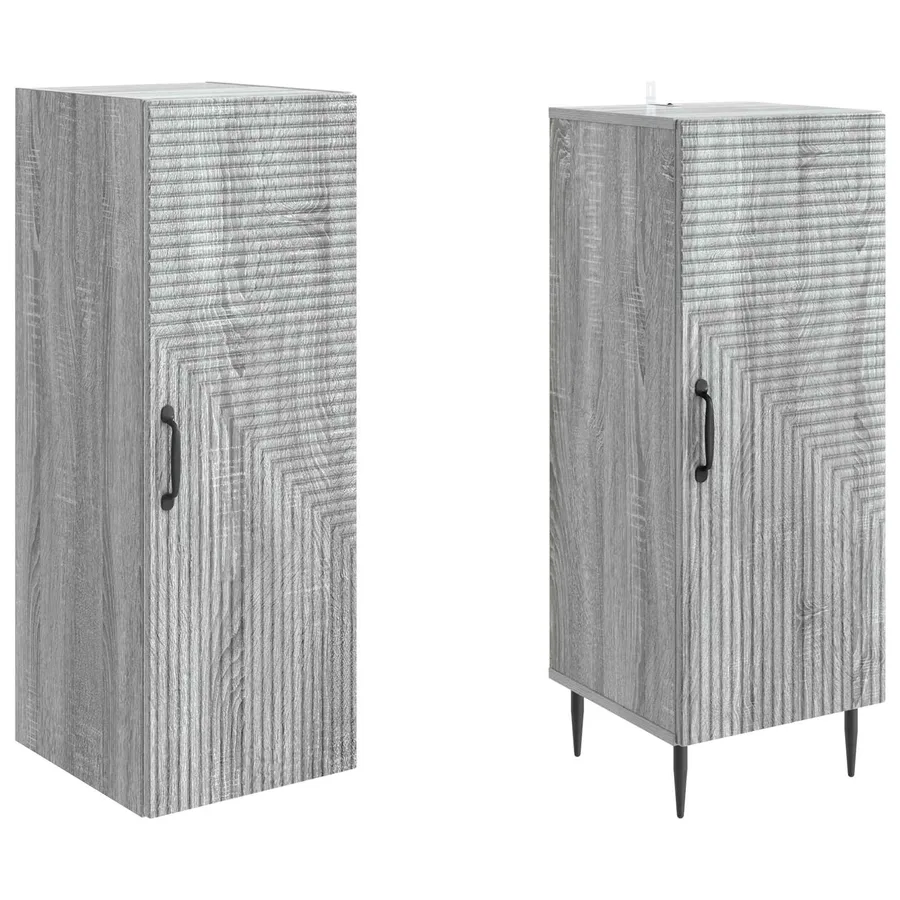 Ensemble de Meubles 2 pcs Sonoma gris 33 x 34,5 x 89,5 cm - 4