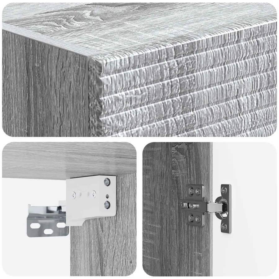 Ensemble de Meubles 2 pcs Sonoma gris 33 x 34,5 x 89,5 cm - 8