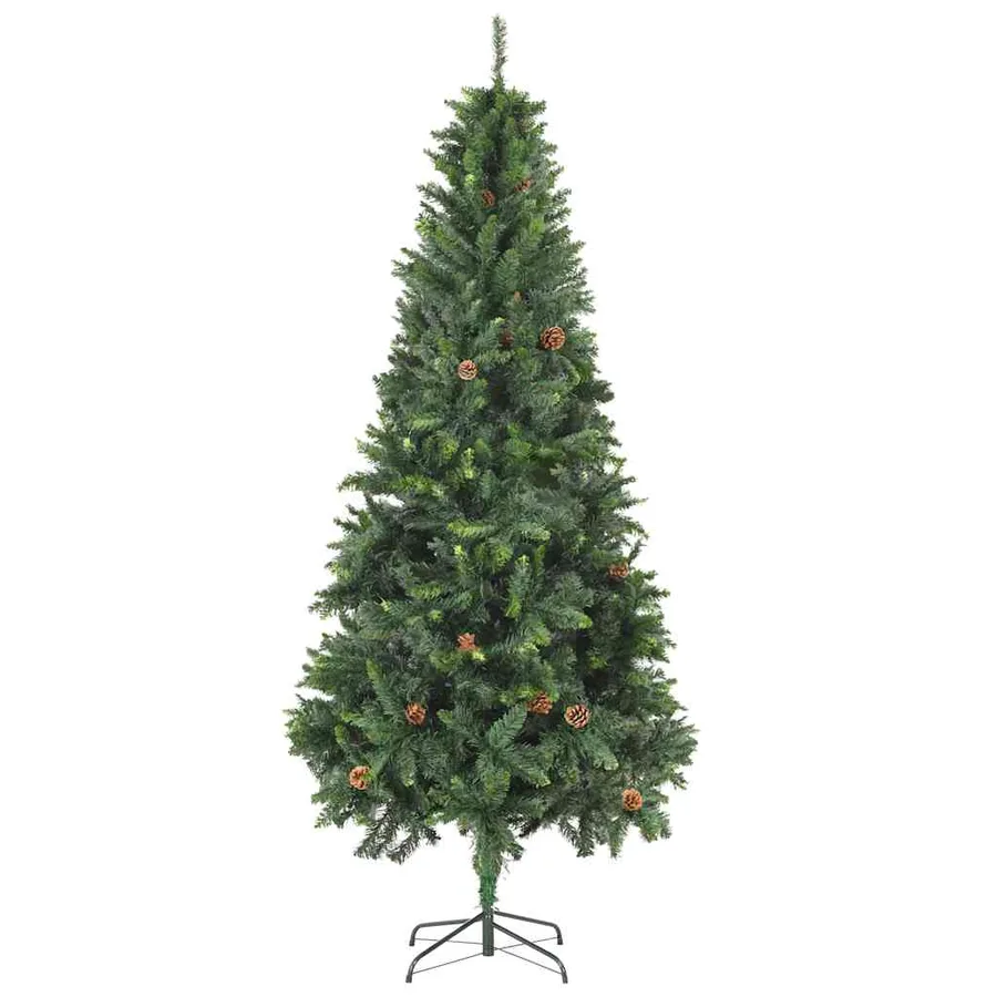 Arbre de Noël artificiel pré-éclairé/boules pommes de pin 210cm - 3