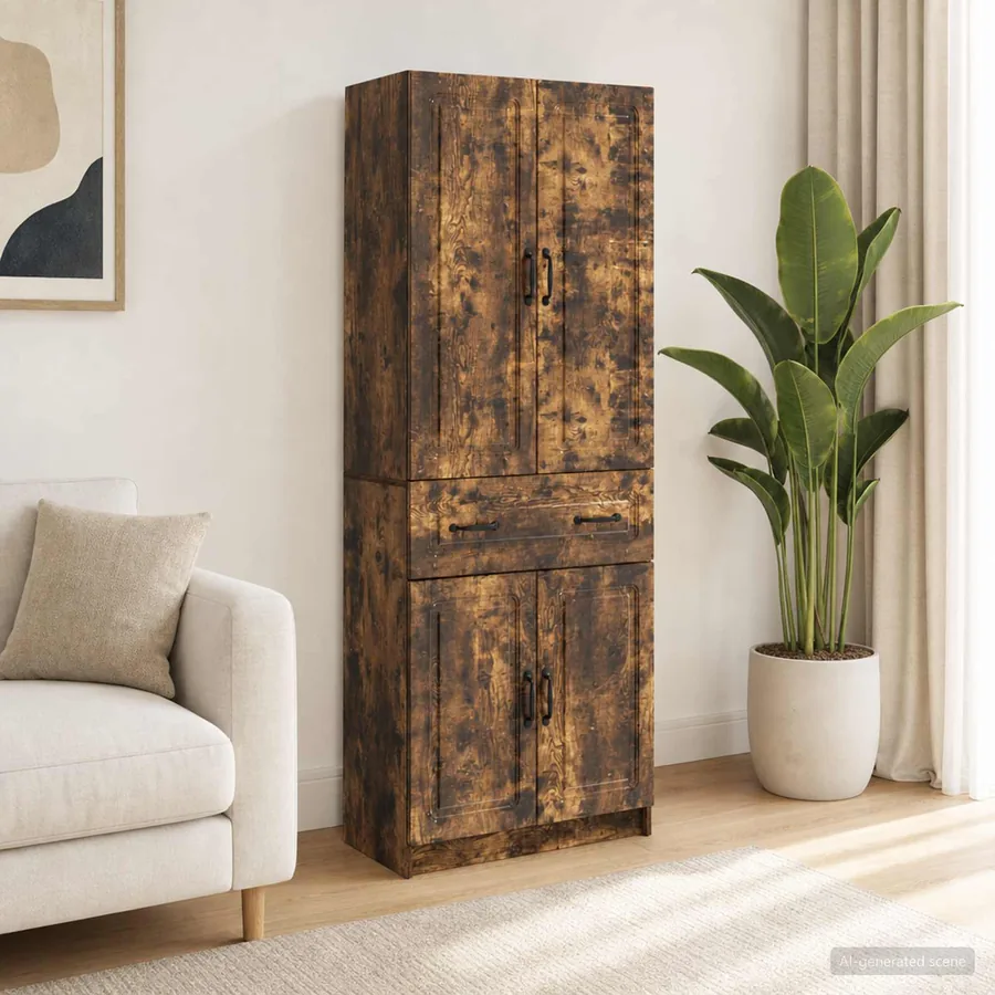 Ensemble de Meubles 2 pcs Chêne fumé Bois d'ingénierie