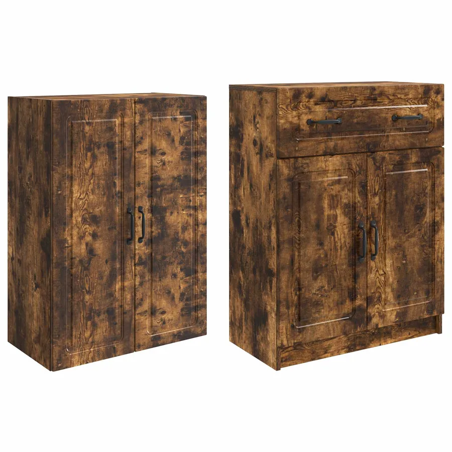 Ensemble de Meubles 2 pcs Chêne fumé Bois d'ingénierie - 4