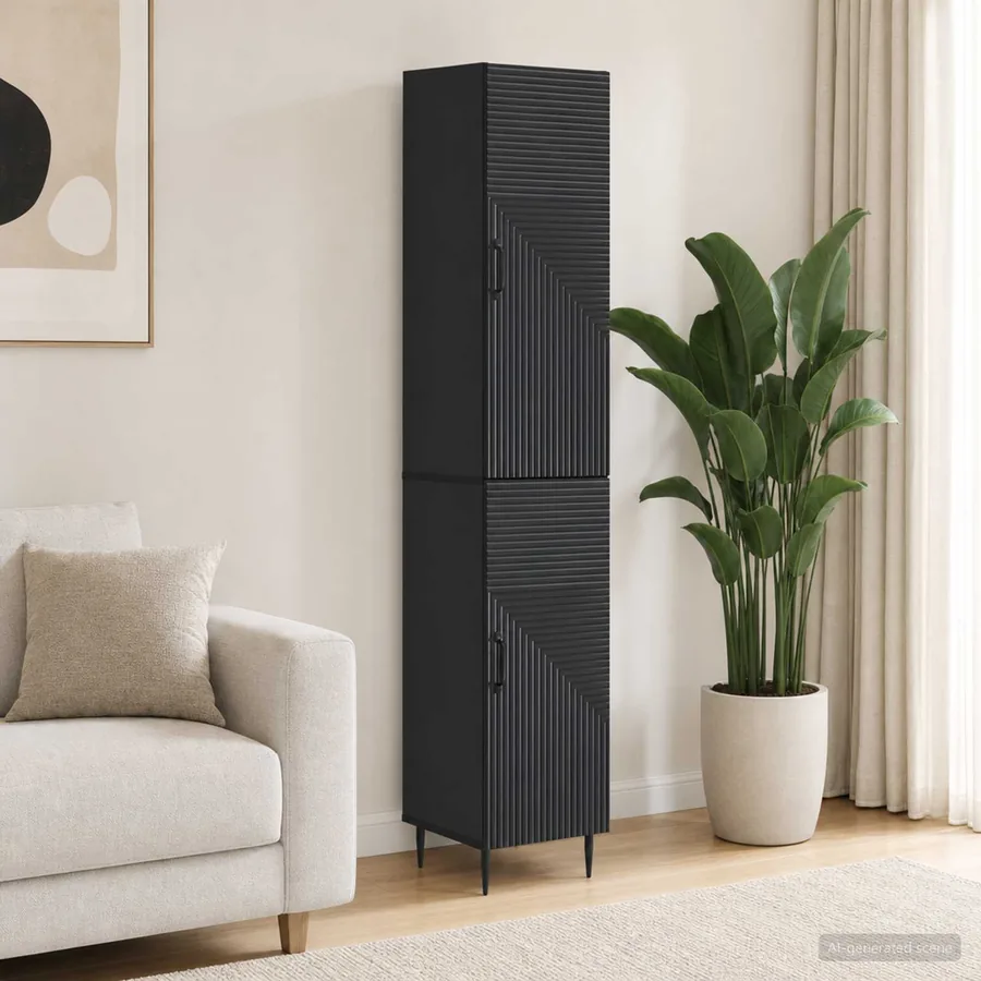 Ensemble de Meubles 2 pcs Noir 33 x 34,5 x 89,5 cm