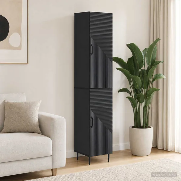 Ensemble de Meubles 2 pcs Noir 33 x 34,5 x 89,5 cm