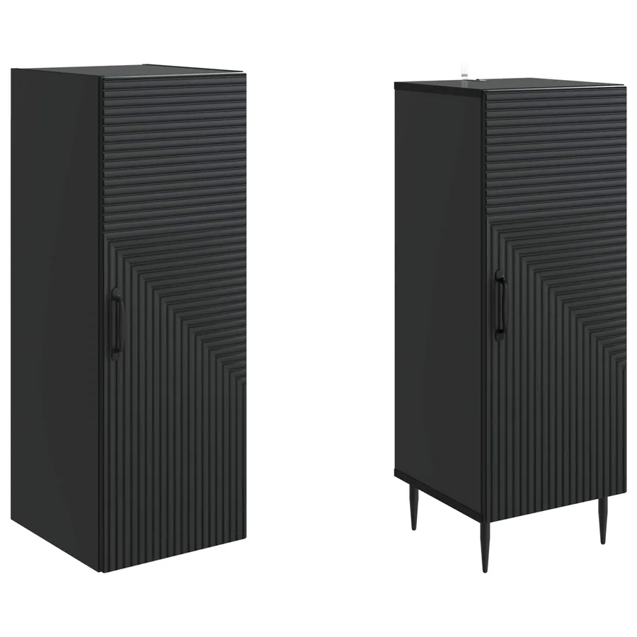Ensemble de Meubles 2 pcs Noir 33 x 34,5 x 89,5 cm - 4