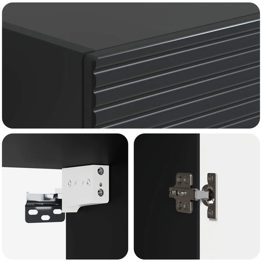 Ensemble de Meubles 2 pcs Noir 33 x 34,5 x 89,5 cm - 8