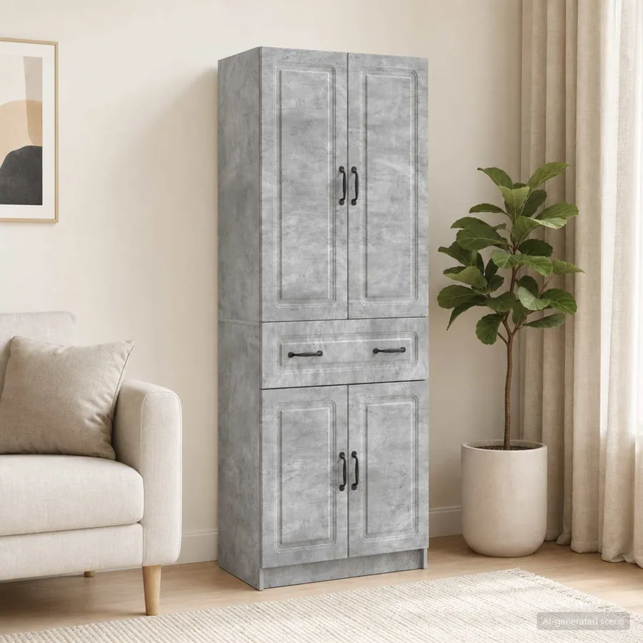 Ensemble de Meubles 2 pcs Gris béton Bois d'ingénierie
