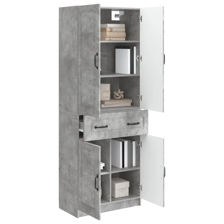 Ensemble de Meubles 2 pcs Gris béton Bois d'ingénierie - 3