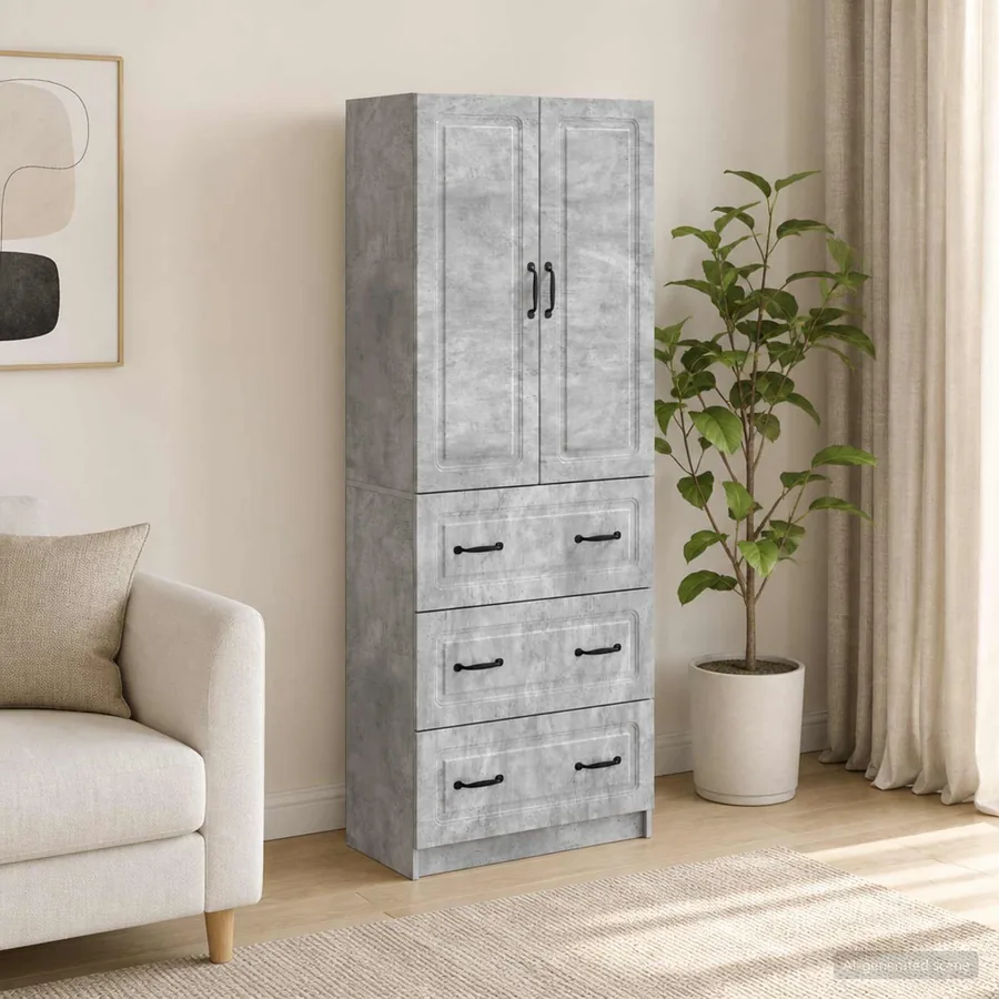 Ensemble de Meubles 2 pcs Gris béton 66 x 34,5 x 87 cm