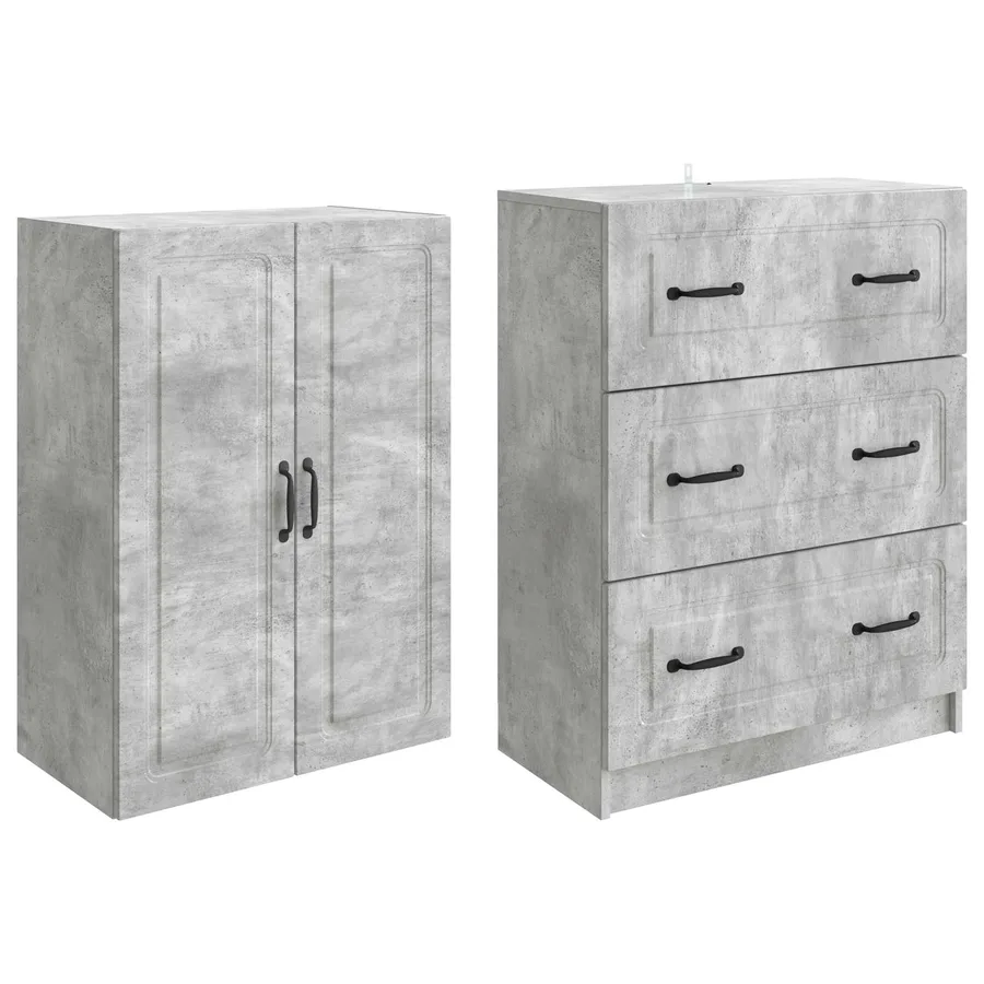 Ensemble de Meubles 2 pcs Gris béton 66 x 34,5 x 87 cm - 4