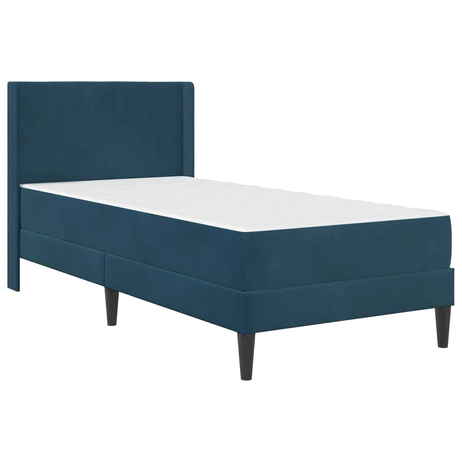 Cadre de lit avec matelas Bleu 80 x 200 cm Velours - 3