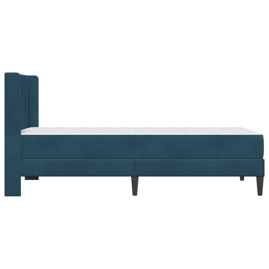 Cadre de lit avec matelas Bleu 80 x 200 cm Velours - 7