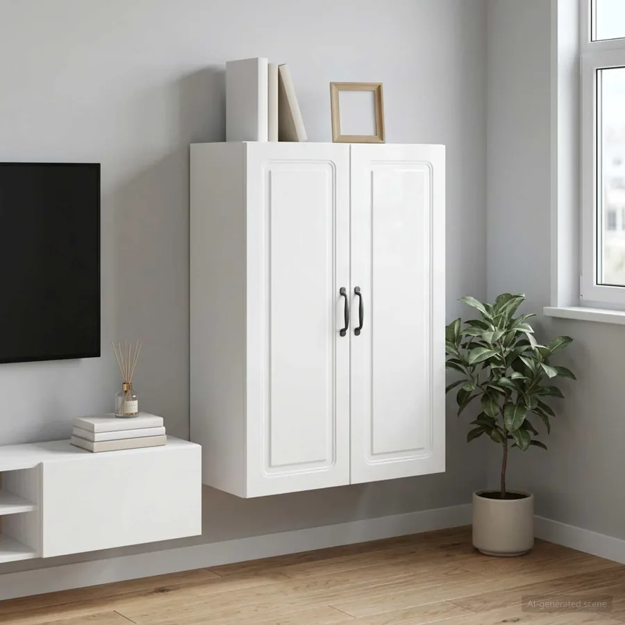 Armoire Murale Blanc brillant 66 x 34,5 x 90 cm