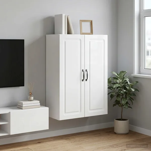 Armoire Murale Blanc brillant 66 x 34,5 x 90 cm