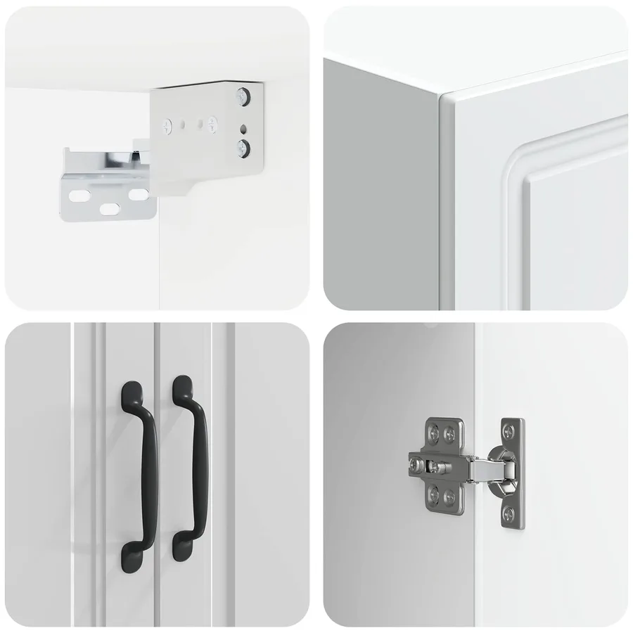 Armoire Murale Blanc brillant 66 x 34,5 x 90 cm - 7