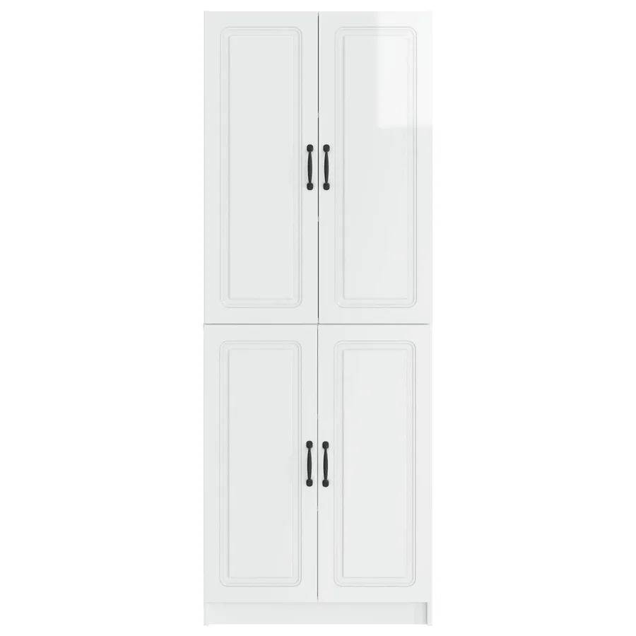 Ensemble de Meubles 2 pcs Blanc brillant Bois d'ingénierie - 5
