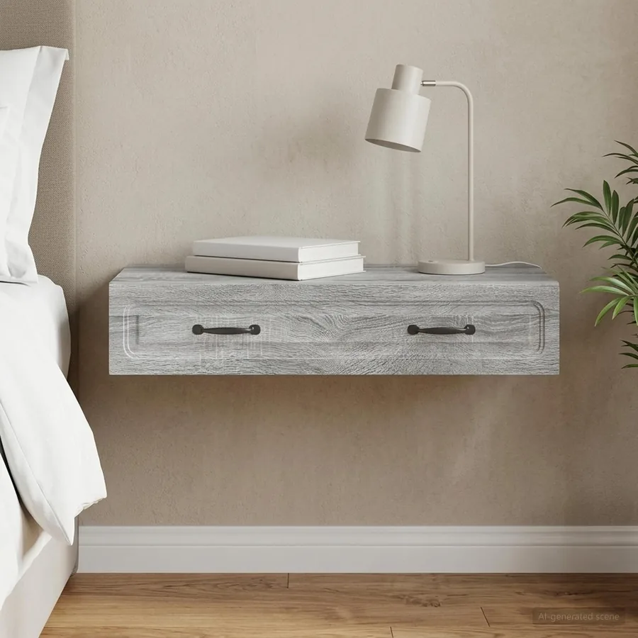 Table d'appoint murale Sonoma gris 87,5 x 34,5 x 17 cm