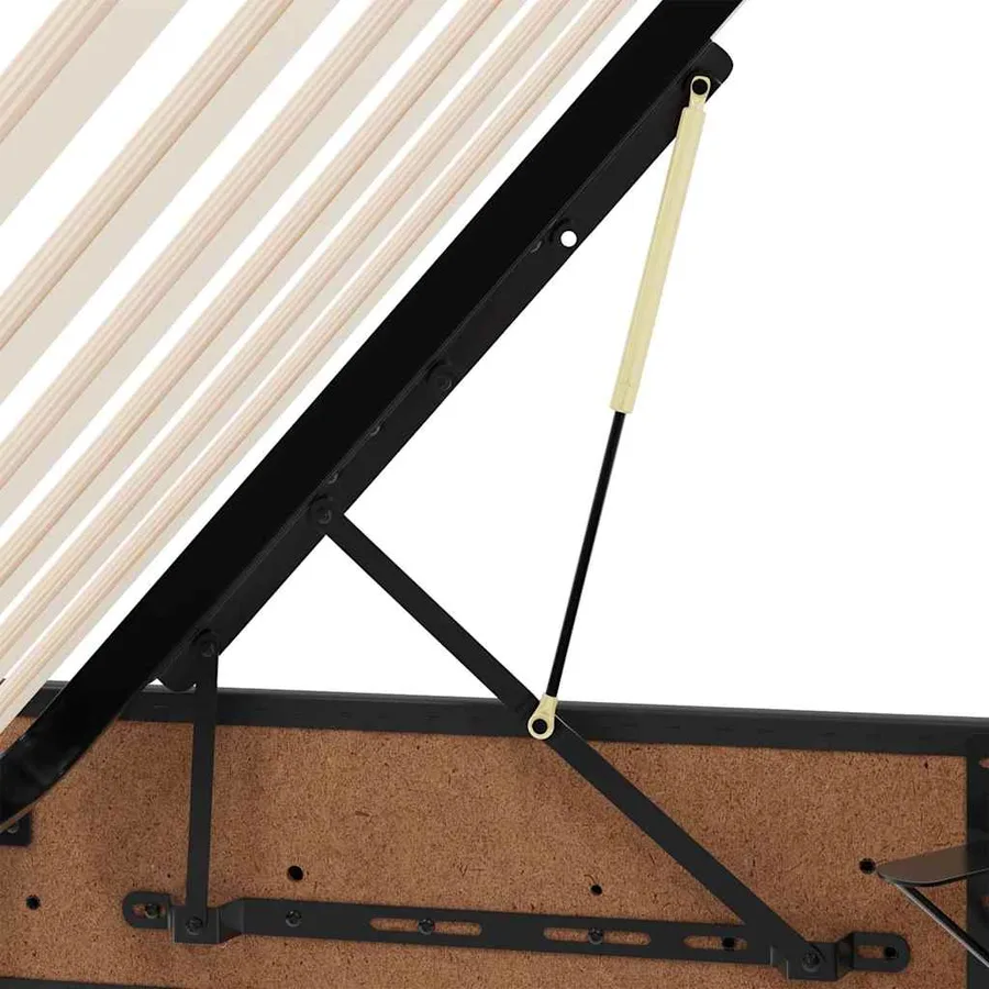 Lit de Rangement avec stockage Noir 90 x 190 cm Simili cuir - 11