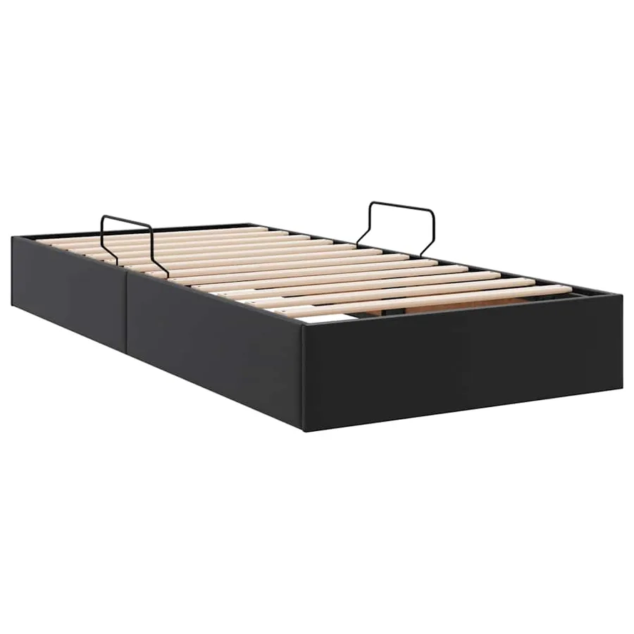 Lit de Rangement avec stockage Noir 90 x 190 cm Simili cuir - 5