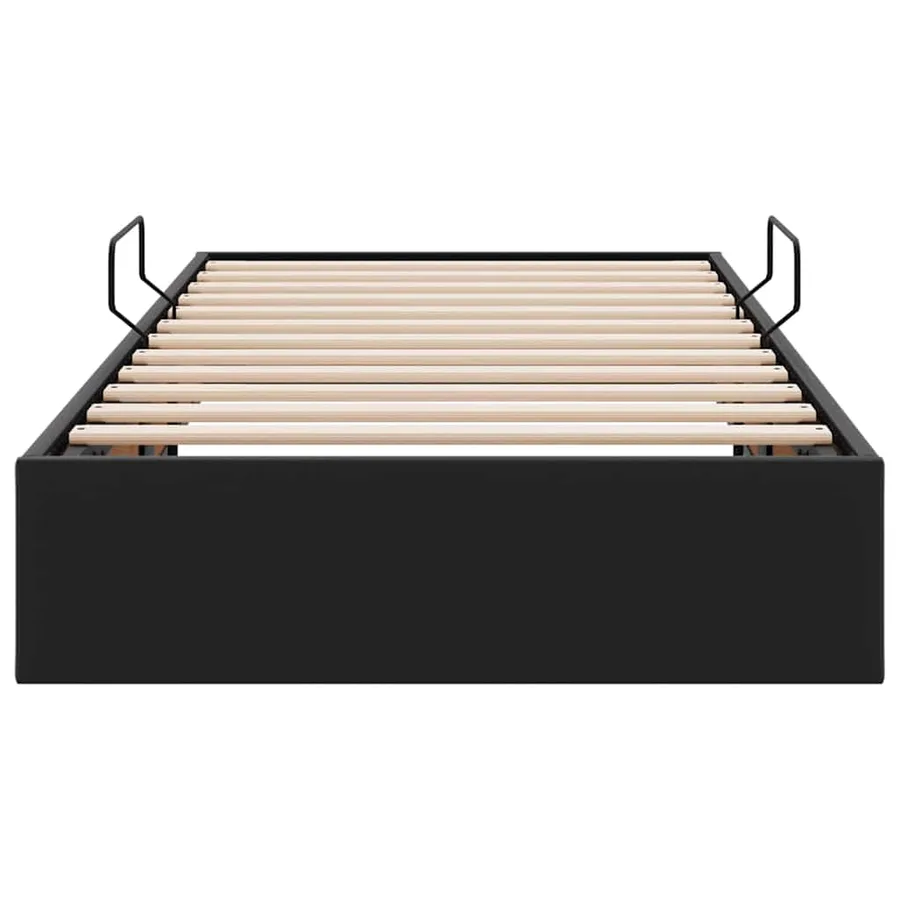 Lit de Rangement avec stockage Noir 90 x 190 cm Simili cuir - 7