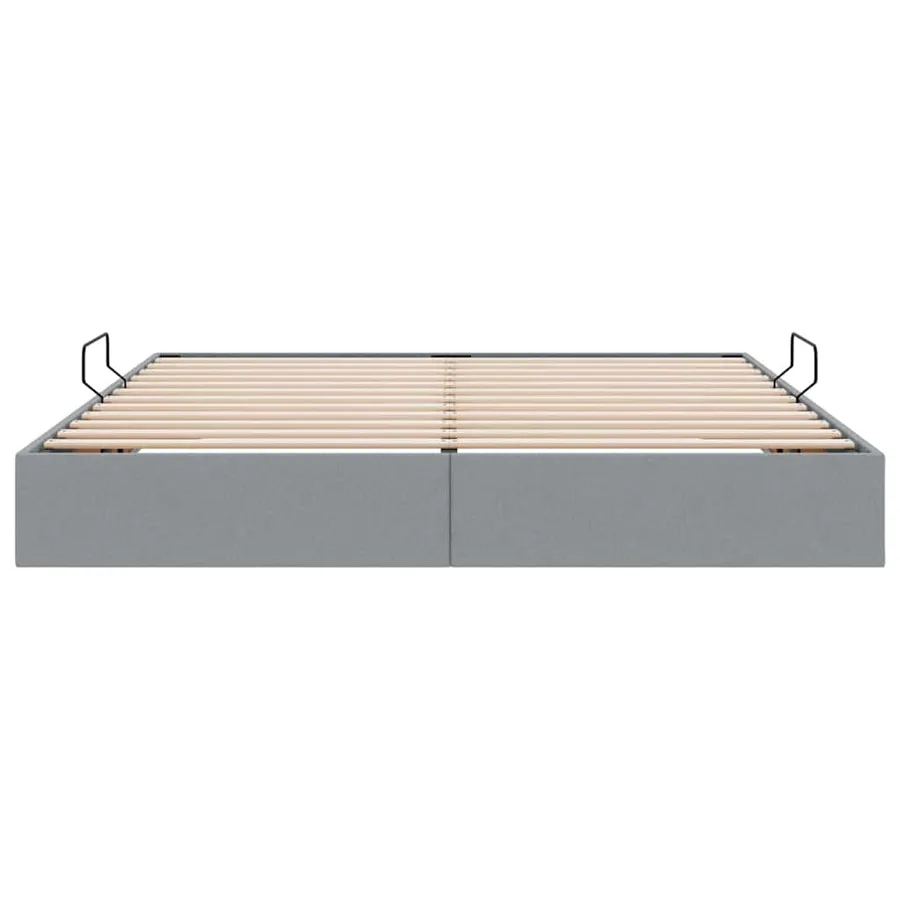 Lit de Rangement avec stockage Gris clair 180 x 200 cm Tissu - 7