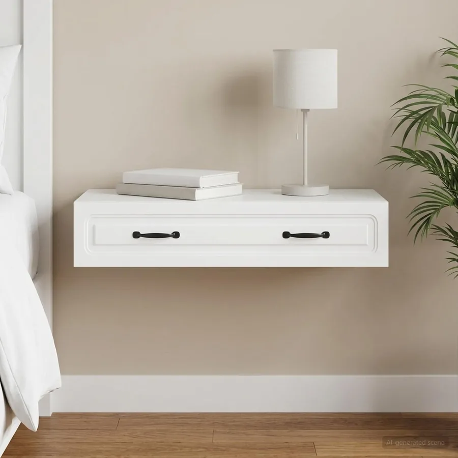 Table d'appoint murale Blanc 87,5 x 34,5 x 17 cm