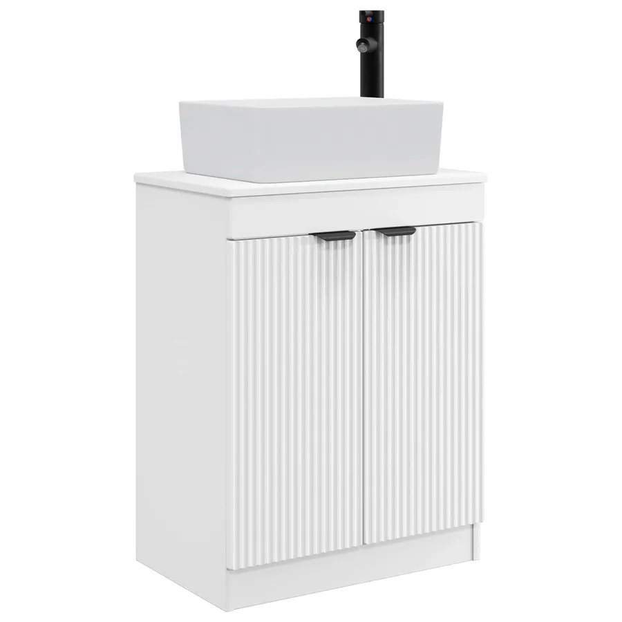 Meuble de salle de bain avec évier Blanc 54 x 35 x 83 cm - 2