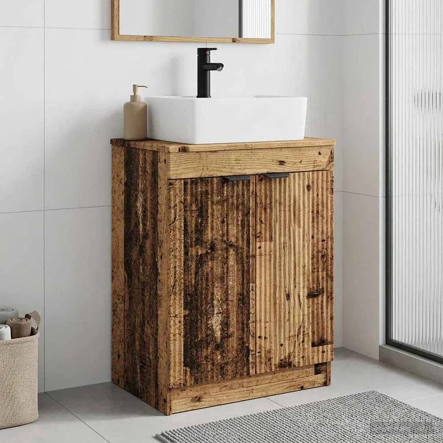 Meuble de salle de bain avec évier Bois ancien 54 x 35 x 83 cm