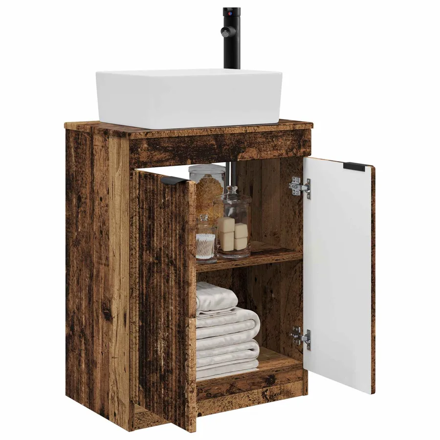Meuble de salle de bain avec évier Bois ancien 54 x 35 x 83 cm - 3