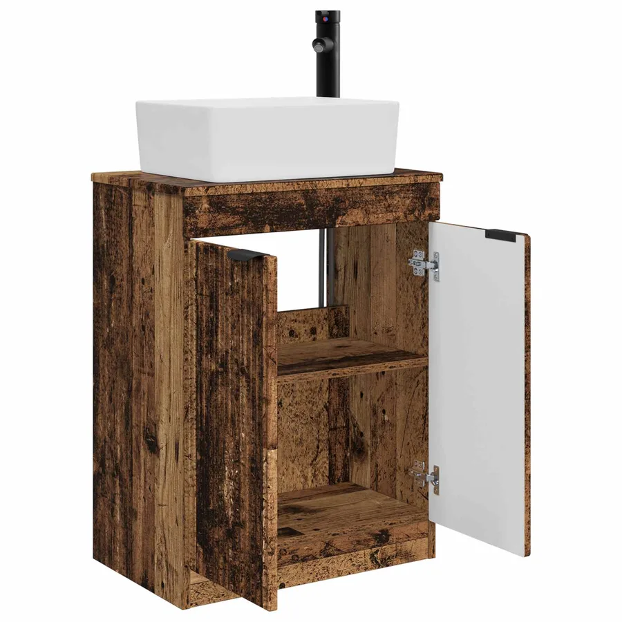 Meuble de salle de bain avec évier Bois ancien 54 x 35 x 83 cm - 4