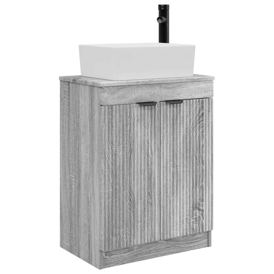 Meuble de salle de bain avec évier Sonoma gris 54 x 35 x 83 cm - 2