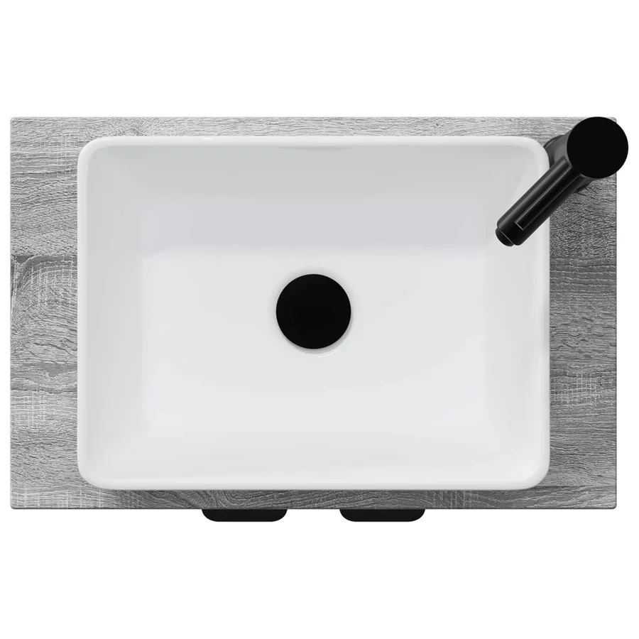 Meuble de salle de bain avec évier Sonoma gris 54 x 35 x 83 cm - 7