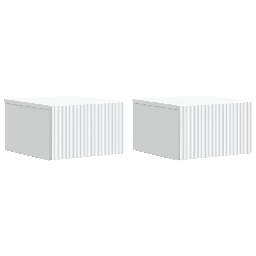 Cabinet de chevet mural 2 pcs Blanc 33 x 34,5 x 20 cm - 2