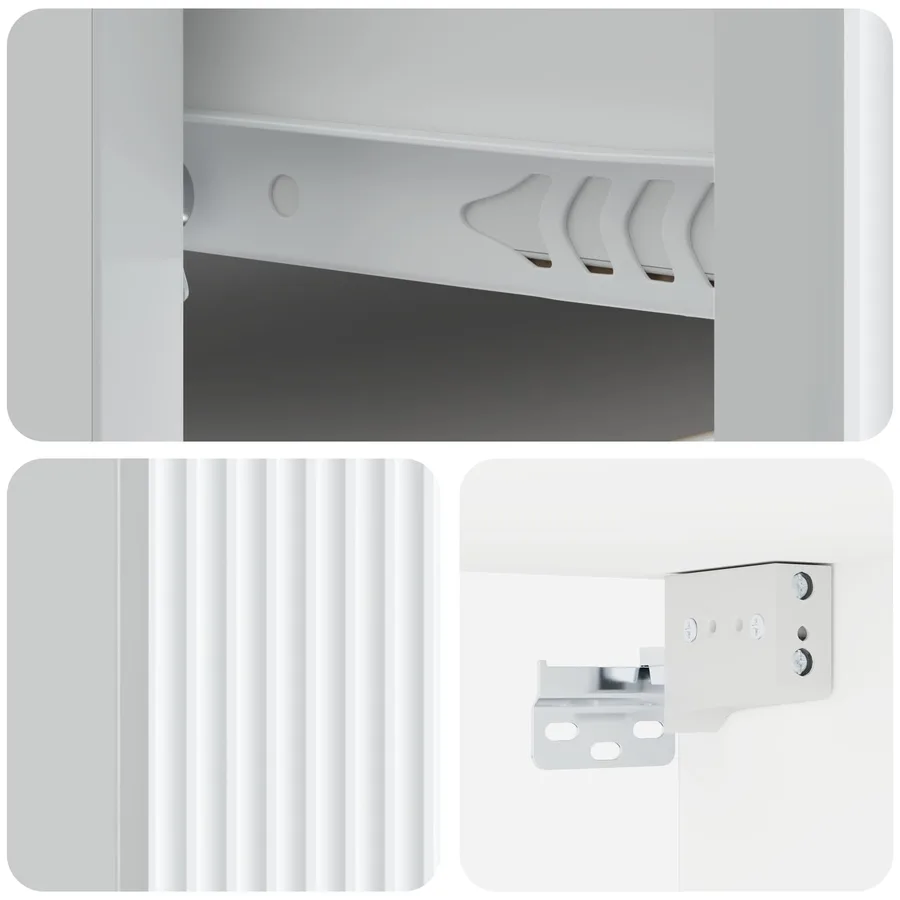 Cabinet de chevet mural 2 pcs Blanc 33 x 34,5 x 20 cm - 8