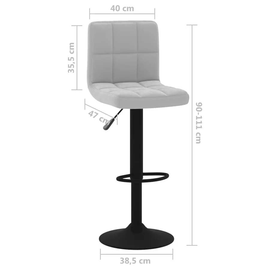 Tabourets de bar lot de 2 gris clair velours - 9