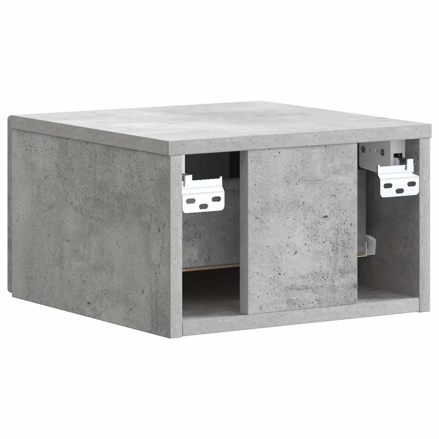 Cabinet de chevet mural 2 pcs Gris béton 33 x 34,5 x 20 cm - 9