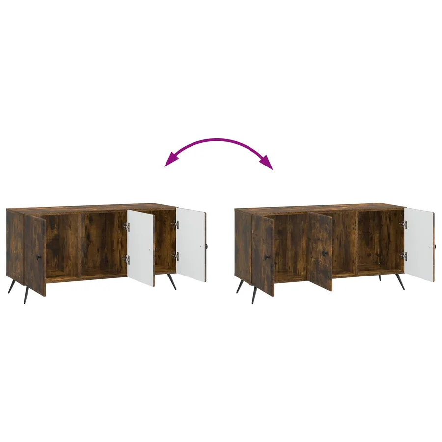 Meuble TV Chêne fumé 99 x 34,5 x 50 cm Bois d'ingénierie - 11