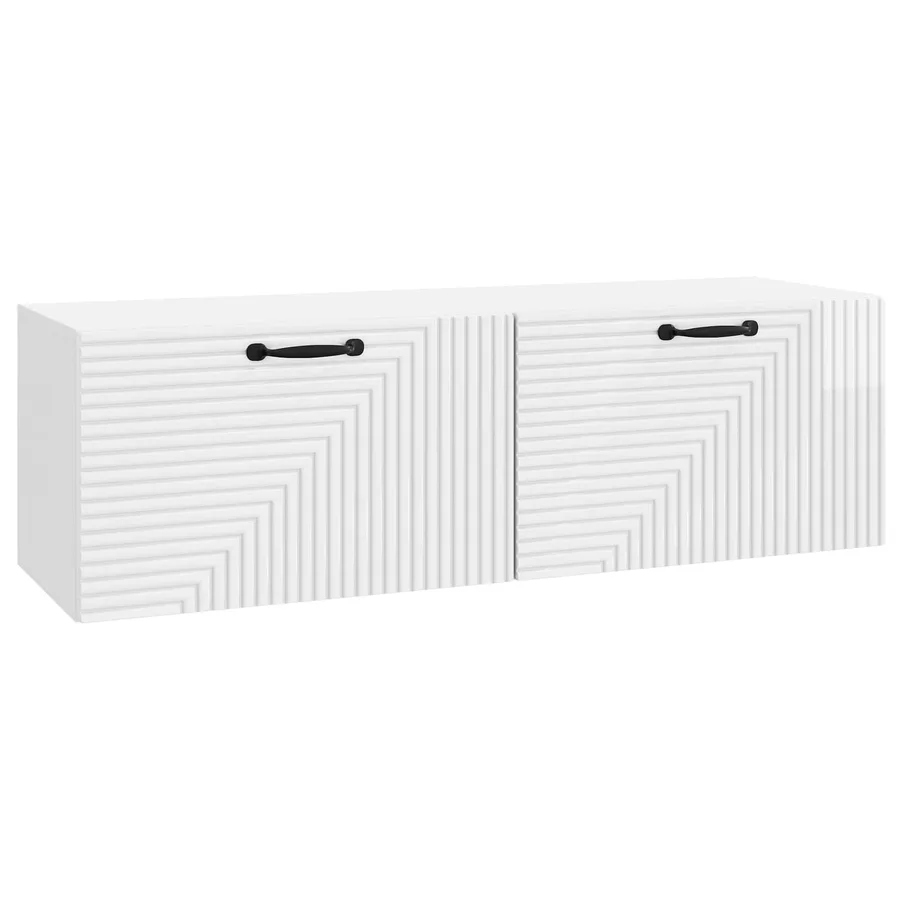 Meuble TV mural Montage mural Blanc brillant 98 x 31 x 30 cm - 2