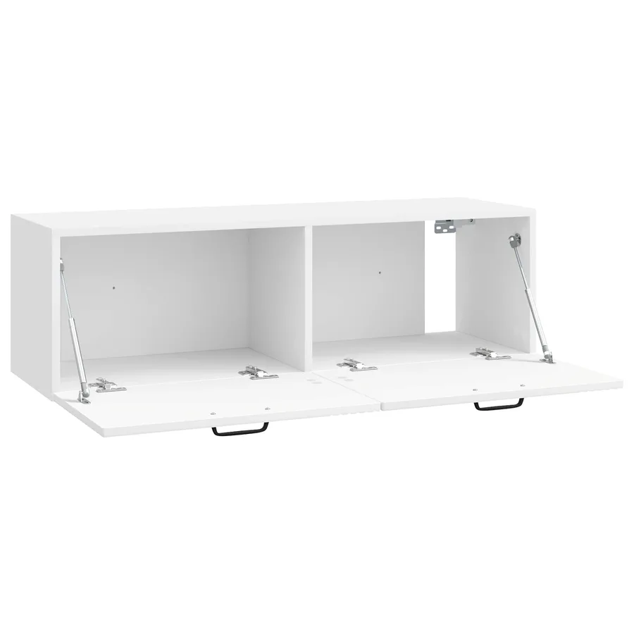 Meuble TV mural Montage mural Blanc brillant 98 x 31 x 30 cm - 5