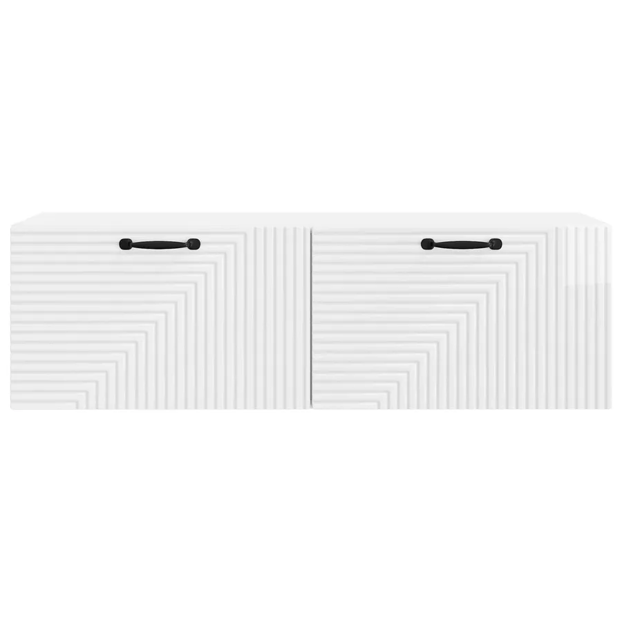 Meuble TV mural Montage mural Blanc brillant 98 x 31 x 30 cm - 6
