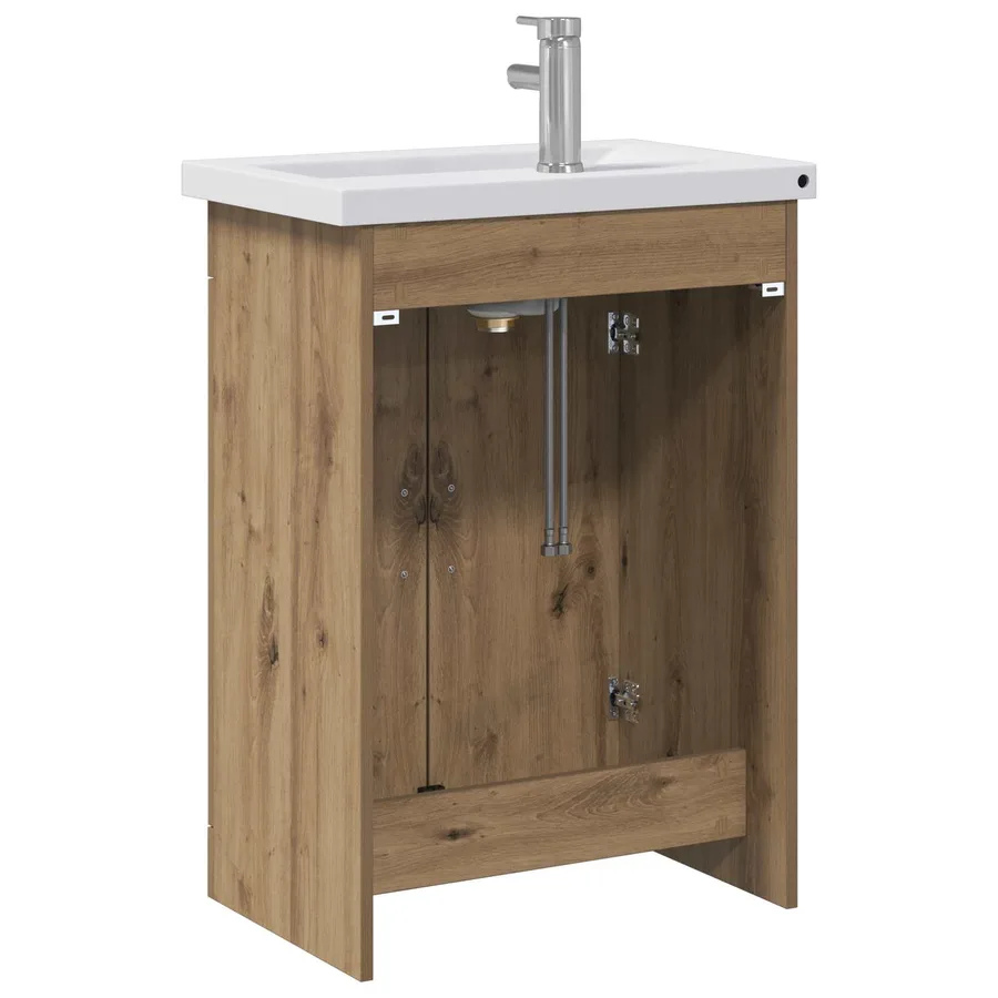 Ensemble de mobilier de salle de bain Chêne artisanal - 7