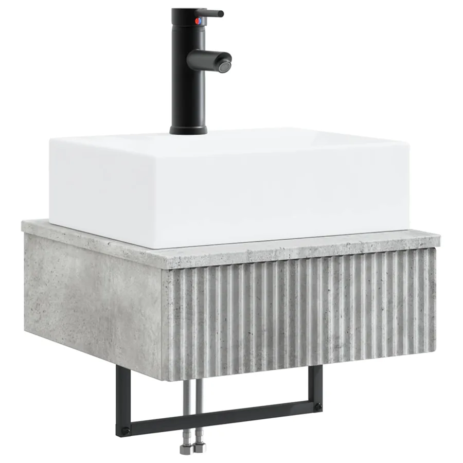 Basin de lavage mural Gris béton 40 x 41 x 39 cm - 2