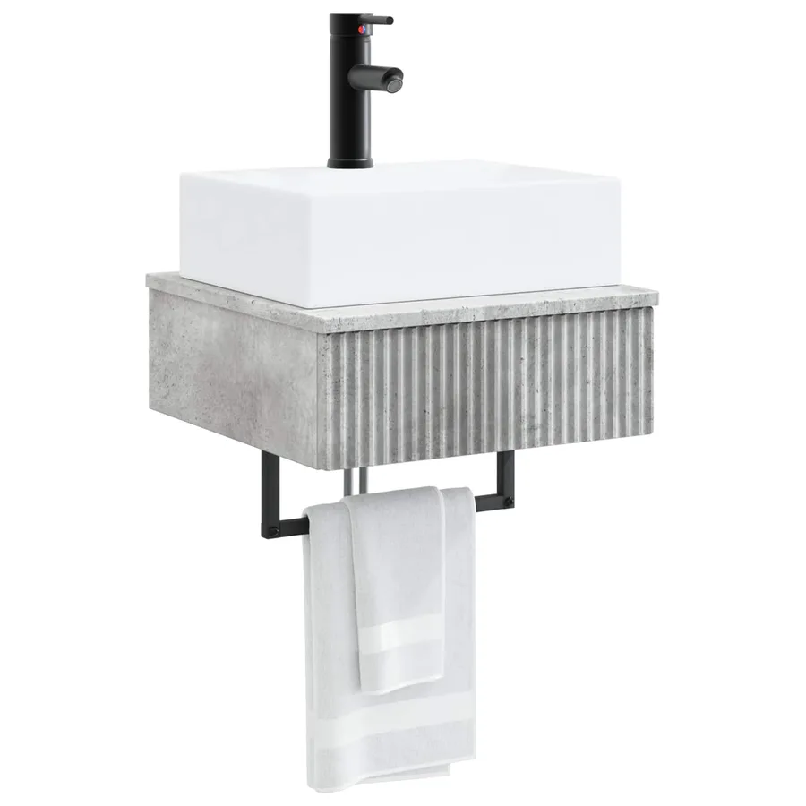 Basin de lavage mural Gris béton 40 x 41 x 39 cm - 3