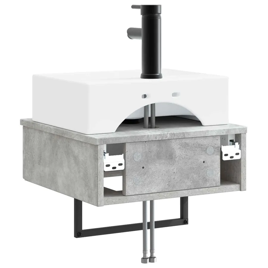 Basin de lavage mural Gris béton 40 x 41 x 39 cm - 5